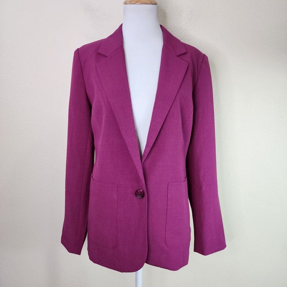 Norm Thompson Jackets & Blazers - Norm Thompson Women's Grape Purple Knit One Button Blazer Size 10